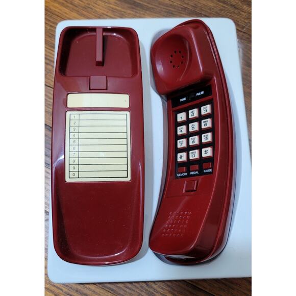 Vintage Maroon red Telephone Desk Top Spectra - Phone Model # TL-10 / TPS - Picture 2 of 4
